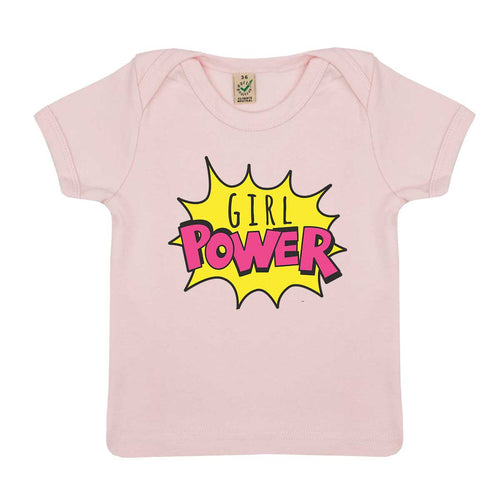 Girl Power Pop Art Baby T-Shirt-Feminist Apparel, Feminist Clothing, Feminist Baby T Shirt, EPB01-The Spark Company