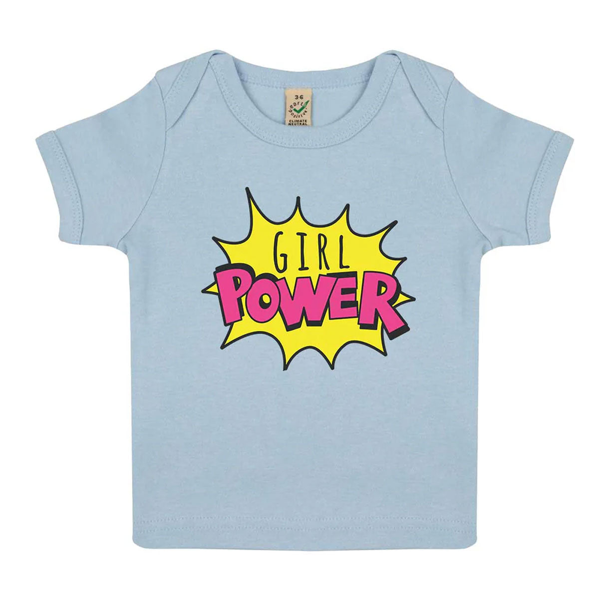 Girl Power Pop Art Baby T-Shirt-Feminist Apparel, Feminist Clothing, Feminist Baby T Shirt, EPB01-The Spark Company