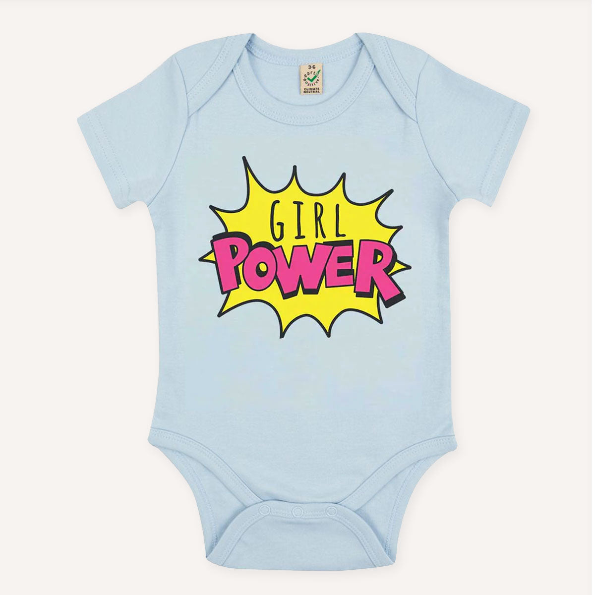 Girl Power Pop Art Babygrow-Feminist Apparel, Feminist Clothing, Feminist Baby Onesie, EPB02-The Spark Company