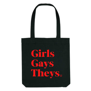 Girls Gays Theys Strong As Hell Tote Bag-LGBT Apparel, LGBT Gift, LGBT Tote Bag-The Spark Company