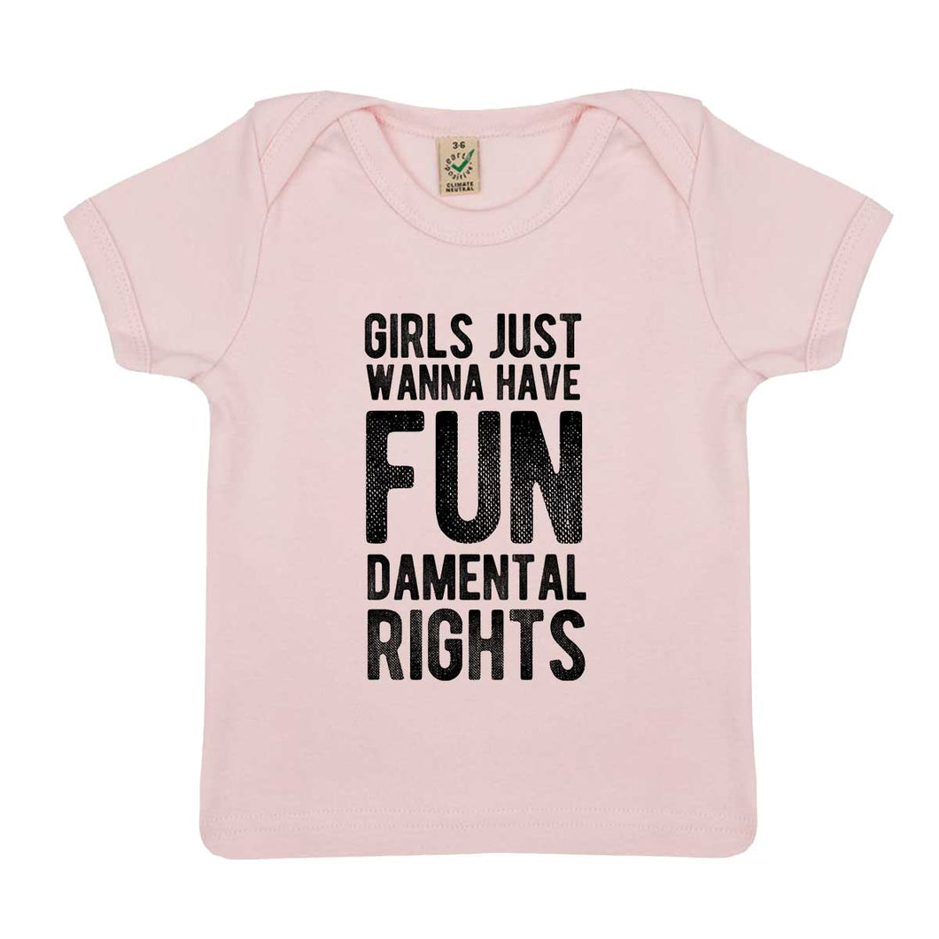 Girls Just Wanna Have Fundamental Rights Baby T-Shirt-Feminist Apparel, Feminist Clothing, Feminist Baby T Shirt, EPB01-The Spark Company
