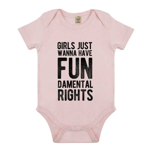 Girls Just Wanna Have Fundamental Rights Babygrow-Feminist Apparel, Feminist Clothing, Feminist Baby Onesie, EPB02-The Spark Company