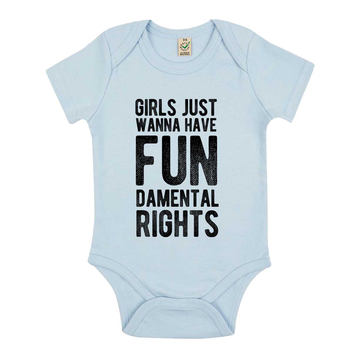Girls Just Wanna Have Fundamental Rights Babygrow-Feminist Apparel, Feminist Clothing, Feminist Baby Onesie, EPB02-The Spark Company