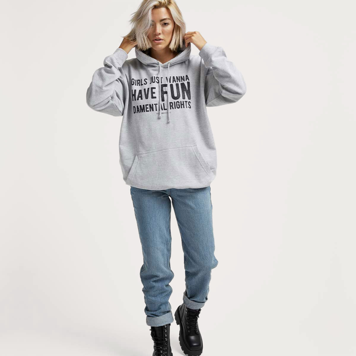Girls Just Wanna Have Fundamental Rights Hoodie-Feminist Apparel, Feminist Clothing, Feminist Hoodie, JH001-The Spark Company