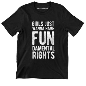 Girls Just Wanna Have Fundamental Rights Kids T-Shirt-Feminist Apparel, Feminist Clothing, Feminist Kids T Shirt, MiniCreator-The Spark Company