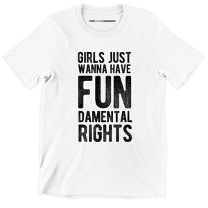 Girls Just Wanna Have Fundamental Rights Kids T-Shirt-Feminist Apparel, Feminist Clothing, Feminist Kids T Shirt, MiniCreator-The Spark Company