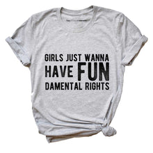 Load image into Gallery viewer, Girls Just Wanna Have Fundamental Rights T-Shirt-Feminist Apparel, Feminist Clothing, Feminist T Shirt, BC3001-The Spark Company