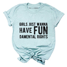 Load image into Gallery viewer, Girls Just Wanna Have Fundamental Rights T-Shirt-Feminist Apparel, Feminist Clothing, Feminist T Shirt, BC3001-The Spark Company