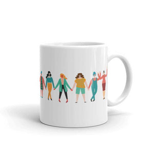Girls Supporting Girls Mug-Feminist Apparel, Feminist Gift, Feminist Coffee Mug, 11oz White Ceramic-The Spark Company