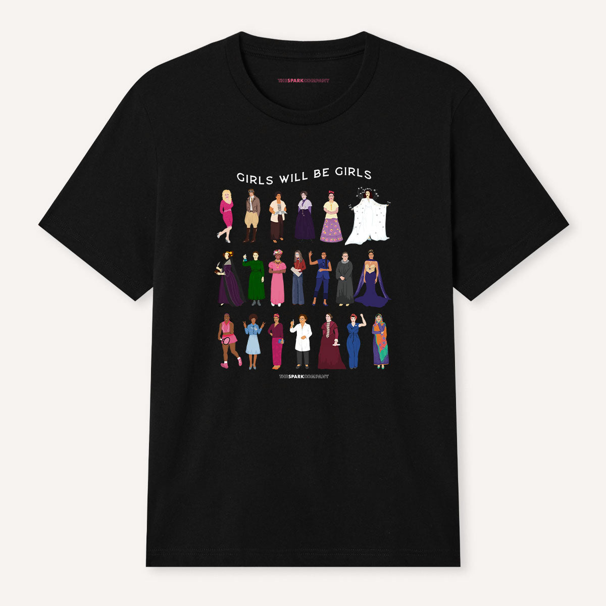 Girls Will Be Girls: Iconic Women T-Shirt-Feminist Apparel, Feminist Clothing, Feminist T Shirt, BC3001-The Spark Company
