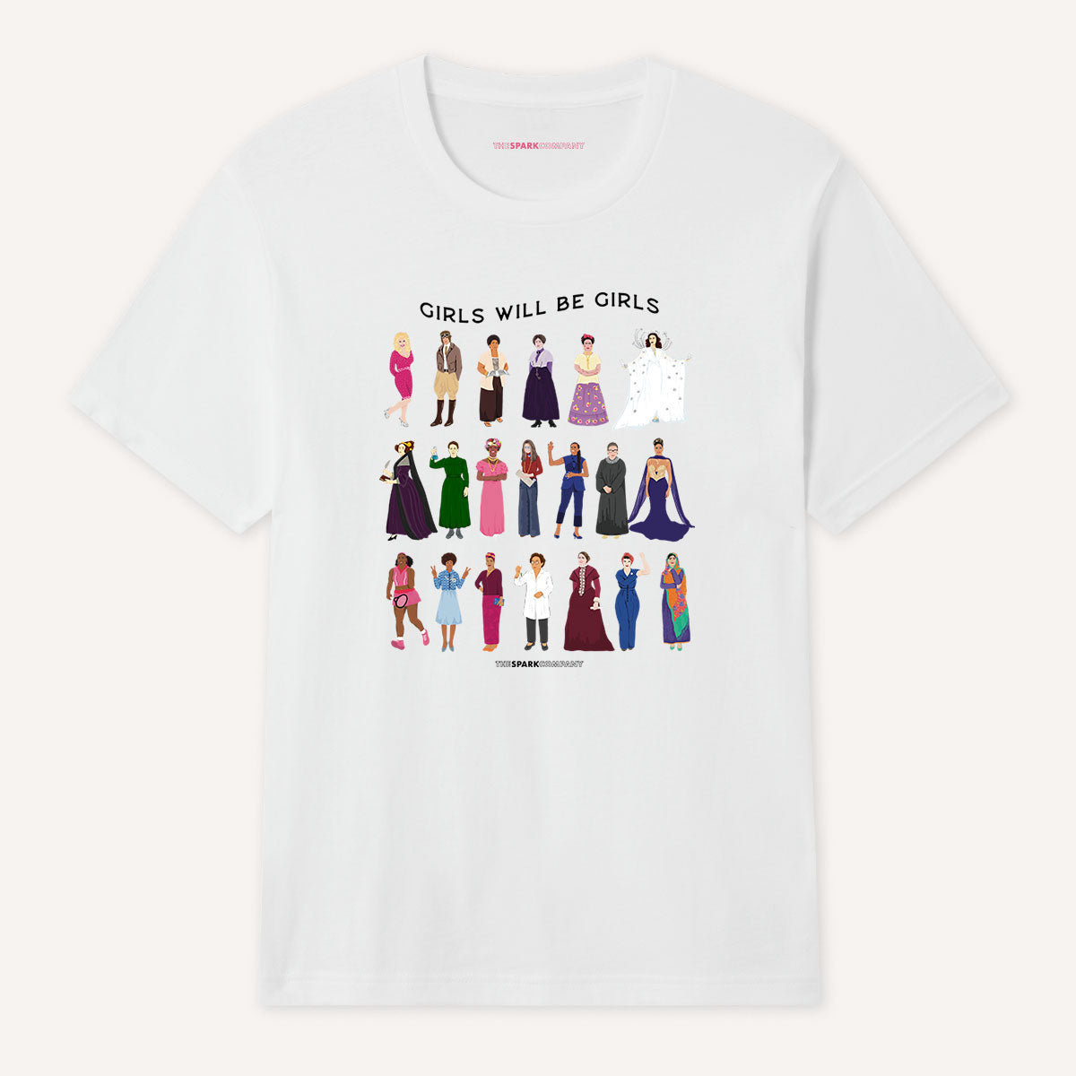 Girls Will Be Girls: Iconic Women T-Shirt-Feminist Apparel, Feminist Clothing, Feminist T Shirt, BC3001-The Spark Company