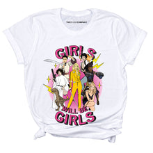 Load image into Gallery viewer, Girls Will Be Girls T-Shirt-Feminist Apparel, Feminist Clothing, Feminist T Shirt, BC3001-The Spark Company
