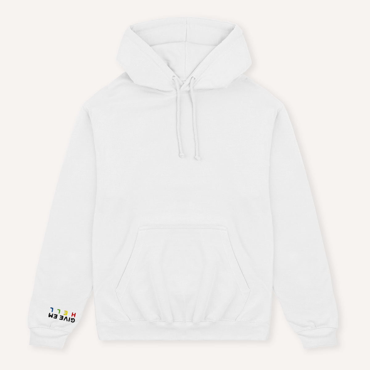 Give Em' Hell Embroidery Detail Hoodie-Feminist Apparel, Feminist Clothing, Feminist Hoodie, JH001-The Spark Company