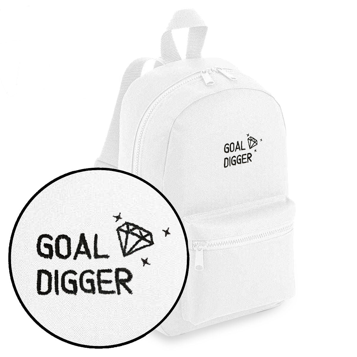 Goal Digger Embroidered Mini Backpack-Feminist Apparel, Feminist Gift, Feminist Mini Backpack, BG153-The Spark Company