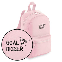 Load image into Gallery viewer, Goal Digger Embroidered Mini Backpack-Feminist Apparel, Feminist Gift, Feminist Mini Backpack, BG153-The Spark Company