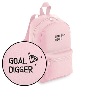 Goal Digger Embroidered Mini Backpack-Feminist Apparel, Feminist Gift, Feminist Mini Backpack, BG153-The Spark Company