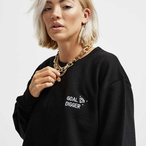 Goal Digger Embroidered Sweatshirt-Feminist Apparel, Feminist Clothing, Feminist Sweatshirt, JH030-The Spark Company