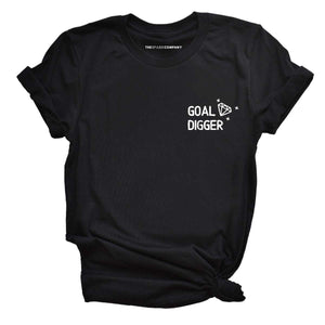 Goal Digger Embroidered T-Shirt-Feminist Apparel, Feminist Clothing, Feminist T Shirt, BC3001-The Spark Company