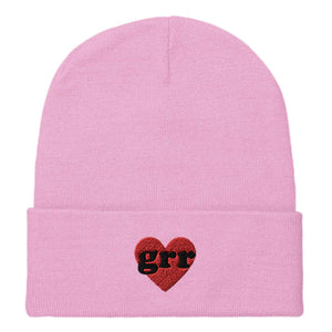 Grr Heart Embroidered Beanie Hat-Feminist Apparel, Feminist Gift, Feminist Cuffed Beanie Hat, BB45-The Spark Company