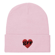 Load image into Gallery viewer, Grr Heart Embroidered Beanie Hat-Feminist Apparel, Feminist Gift, Feminist Cuffed Beanie Hat, BB45-The Spark Company