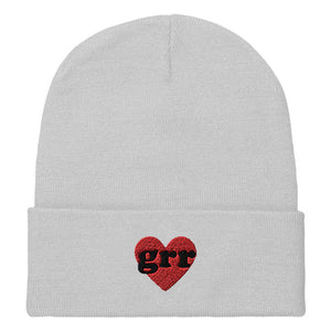 Grr Heart Embroidered Beanie Hat-Feminist Apparel, Feminist Gift, Feminist Cuffed Beanie Hat, BB45-The Spark Company