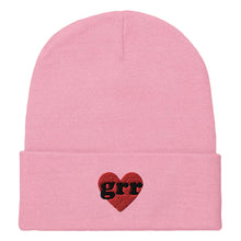 Load image into Gallery viewer, Grr Heart Embroidered Beanie Hat-Feminist Apparel, Feminist Gift, Feminist Cuffed Beanie Hat, BB45-The Spark Company