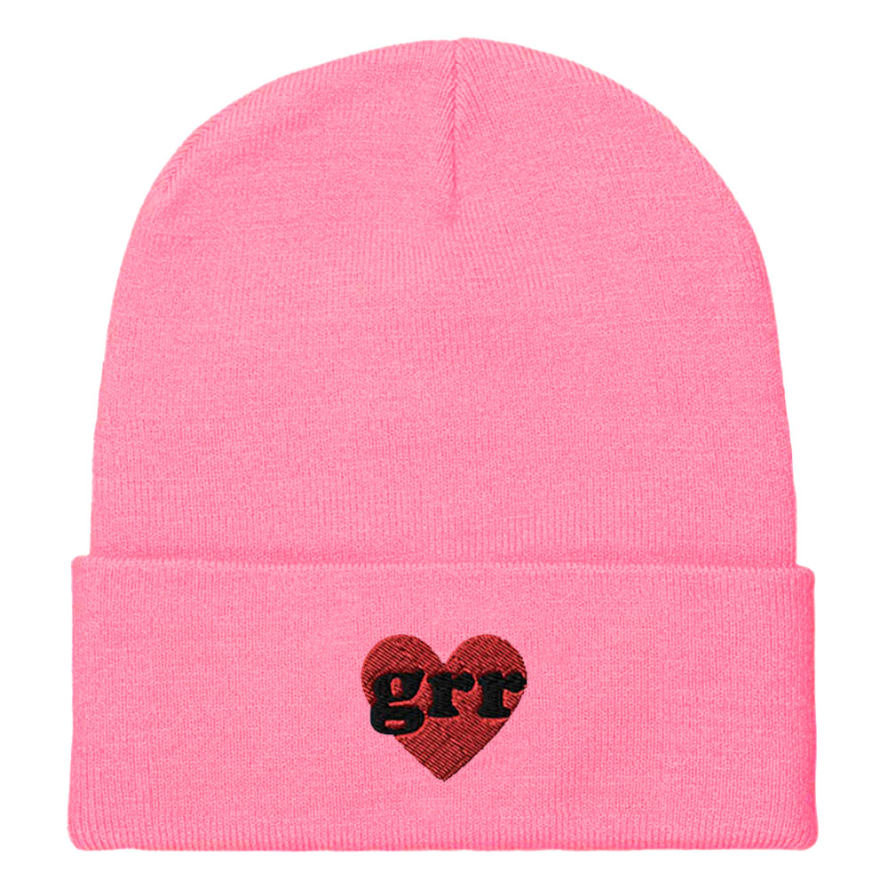 Grr Heart Embroidered Beanie Hat-Feminist Apparel, Feminist Gift, Feminist Cuffed Beanie Hat, BB45-The Spark Company