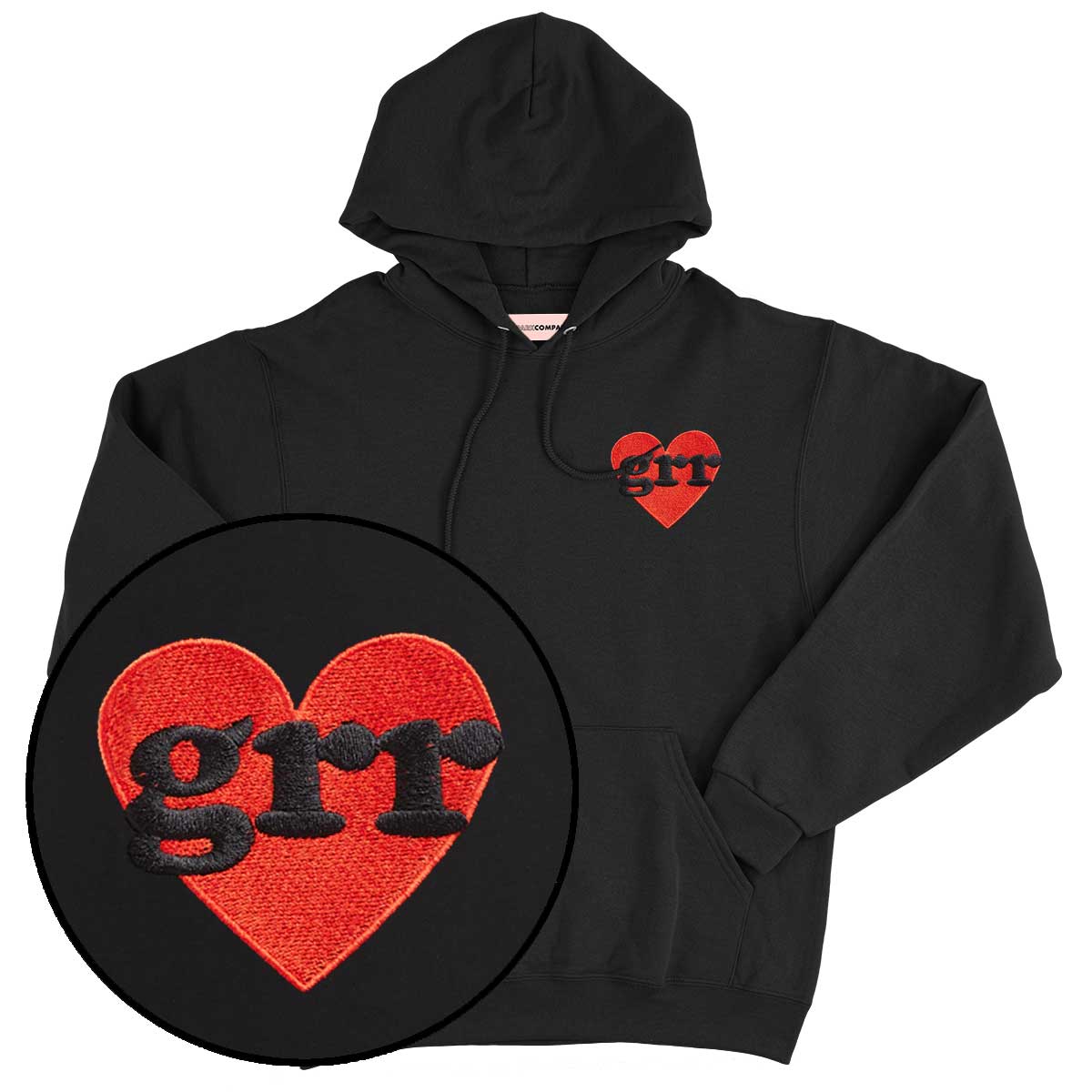 Grr Heart Embroidered Hoodie