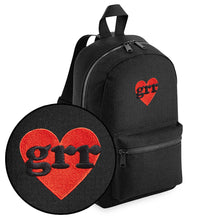 Load image into Gallery viewer, Grr Heart Embroidered Mini Backpack-Feminist Apparel, Feminist Gift, Feminist Mini Backpack, BG153-The Spark Company