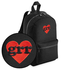 Grr Heart Embroidered Mini Backpack-Feminist Apparel, Feminist Gift, Feminist Mini Backpack, BG153-The Spark Company