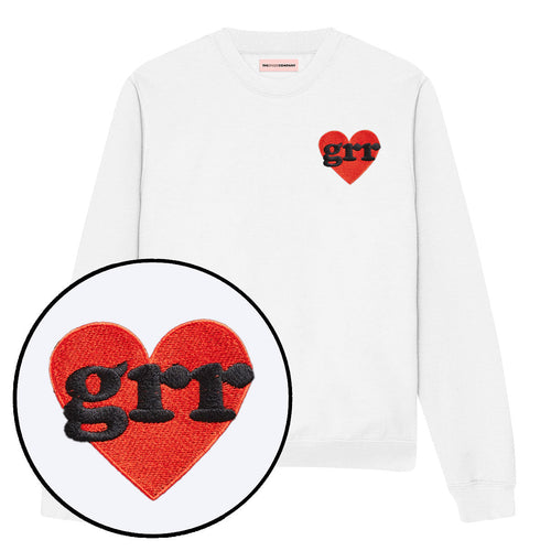 Grr Heart Embroidered Sweatshirt-Feminist Apparel, Feminist Clothing, Feminist Sweatshirt, JH030-The Spark Company