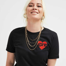 Load image into Gallery viewer, Grr Heart Embroidered T-Shirt-Feminist Apparel, Feminist Clothing, Feminist T Shirt, BC3001-The Spark Company