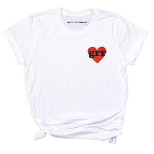 Grr Heart Embroidered T-Shirt-Feminist Apparel, Feminist Clothing, Feminist T Shirt, BC3001-The Spark Company