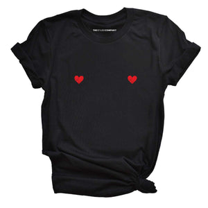 Heart Nipple T-Shirt-Feminist Apparel, Feminist Clothing, Feminist T Shirt, BC3001-The Spark Company