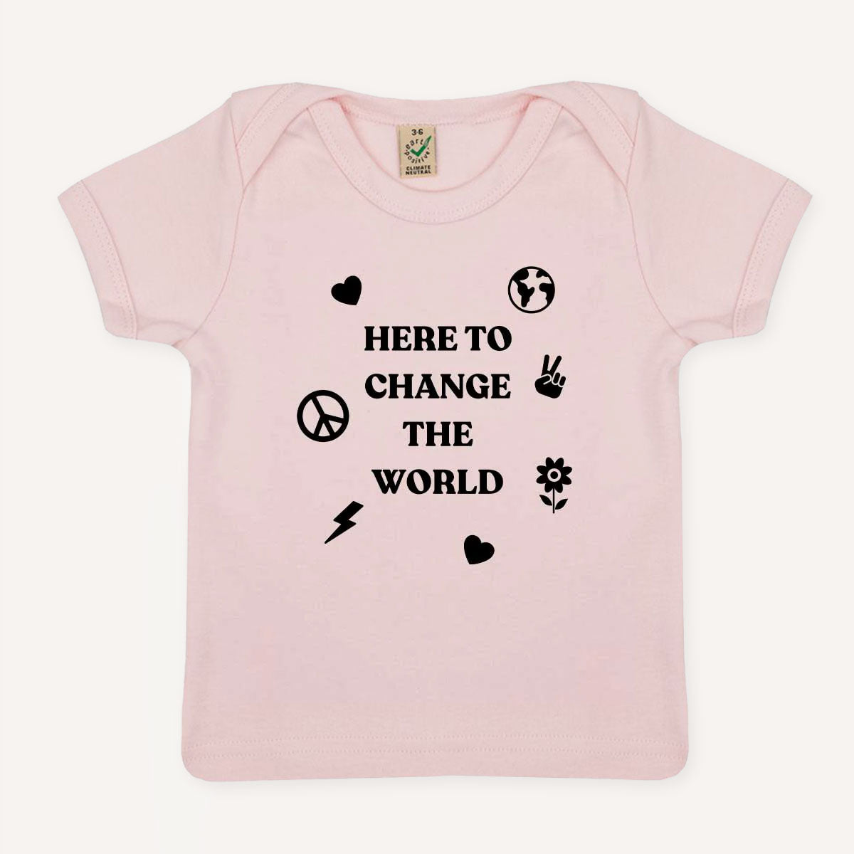 Here To Change The World Baby T-Shirt-Feminist Apparel, Feminist Clothing, Feminist Baby T Shirt, EPB01-The Spark Company