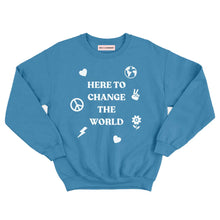 Load image into Gallery viewer, Here To Change The World Kids Sweatshirt-Feminist Apparel, Feminist Clothing, Feminist Kids Sweatshirt, JH030B-The Spark Company