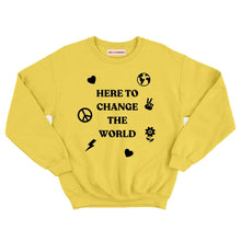 Load image into Gallery viewer, Here To Change The World Kids Sweatshirt-Feminist Apparel, Feminist Clothing, Feminist Kids Sweatshirt, JH030B-The Spark Company