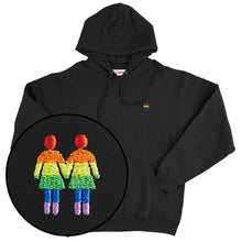 Load image into Gallery viewer, Holding Hands Embroidered Hoodie-Feminist Apparel, Feminist Clothing, Feminist Hoodie, JH001-The Spark Company