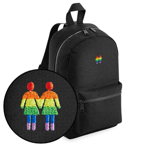 Holding Hands Embroidered Mini Backpack-LGBT Apparel, LGBT Gift, LGBT Mini Backpack, BG153-The Spark Company