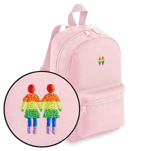 Holding Hands Embroidered Mini Backpack-LGBT Apparel, LGBT Gift, LGBT Mini Backpack, BG153-The Spark Company