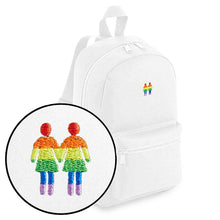 Load image into Gallery viewer, Holding Hands Embroidered Mini Backpack-LGBT Apparel, LGBT Gift, LGBT Mini Backpack, BG153-The Spark Company