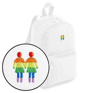 Holding Hands Embroidered Mini Backpack-LGBT Apparel, LGBT Gift, LGBT Mini Backpack, BG153-The Spark Company