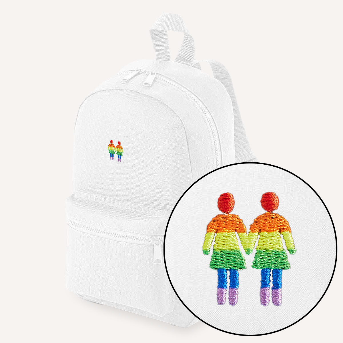 Holding Hands Embroidered Mini Backpack-LGBT Apparel, LGBT Gift, LGBT Mini Backpack, BG153-The Spark Company