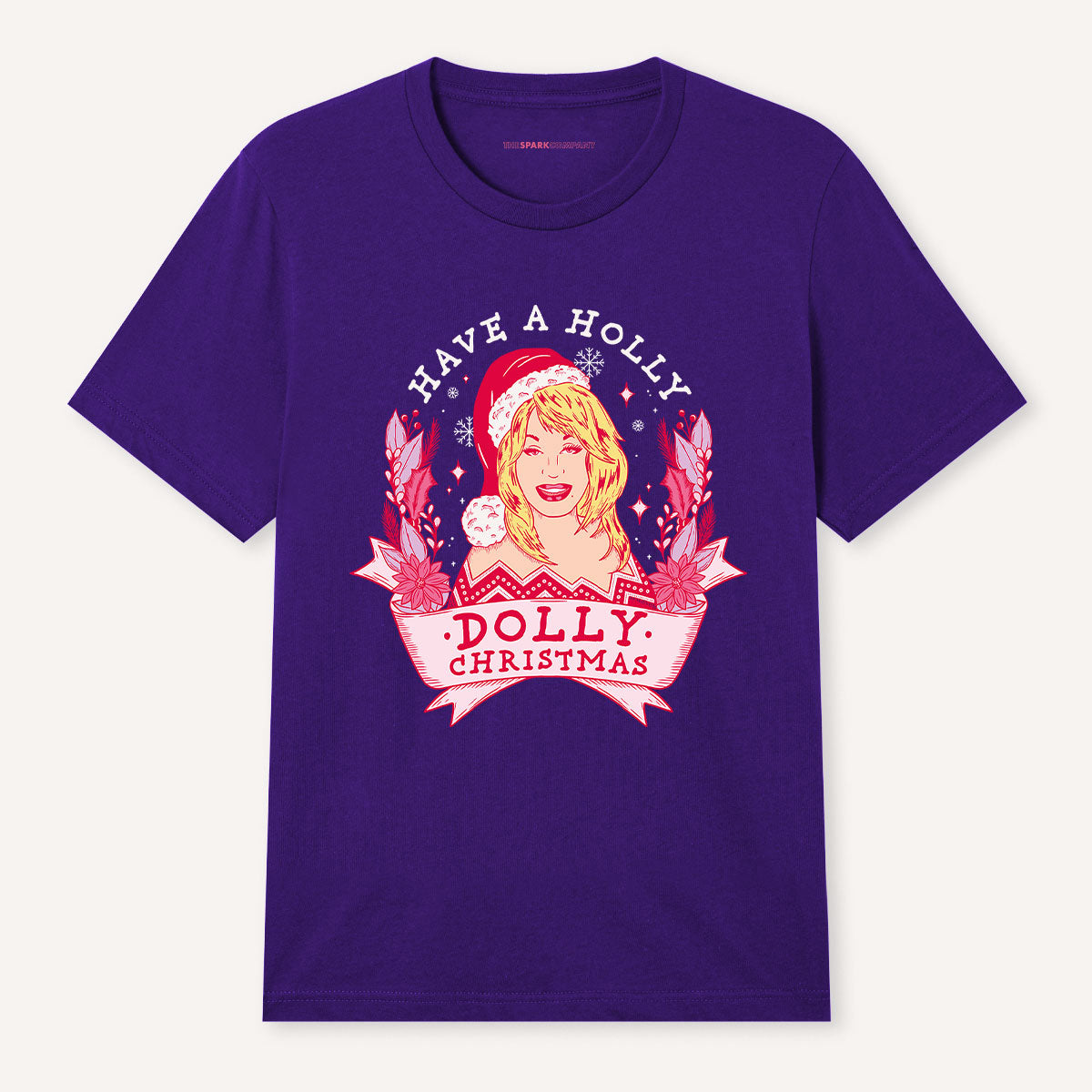 Holly Dolly Christmas Ugly Christmas T-Shirt-Feminist Apparel, Feminist Clothing, Feminist T Shirt, BC3001-The Spark Company