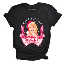 Load image into Gallery viewer, Holly Dolly Christmas Ugly Christmas T-Shirt-Feminist Apparel, Feminist Clothing, Feminist T Shirt, BC3001-The Spark Company