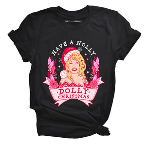 Holly Dolly Christmas Ugly Christmas T-Shirt-Feminist Apparel, Feminist Clothing, Feminist T Shirt, BC3001-The Spark Company
