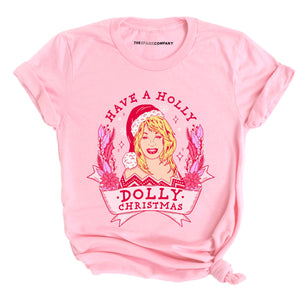 Holly Dolly Christmas Ugly Christmas T-Shirt-Feminist Apparel, Feminist Clothing, Feminist T Shirt, BC3001-The Spark Company