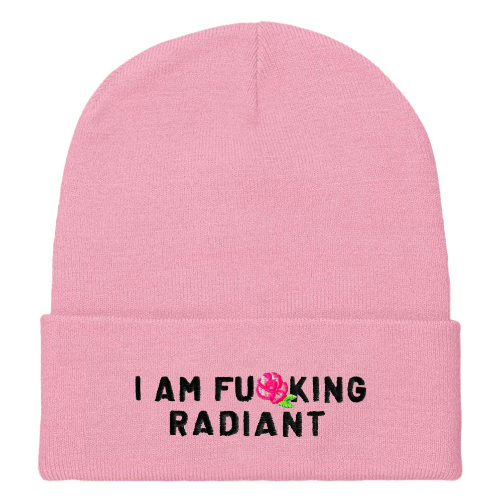 I Am F*cking Radiant Embroidered Beanie Hat-Feminist Apparel, Feminist Gift, Feminist Cuffed Beanie Hat, BB45-The Spark Company