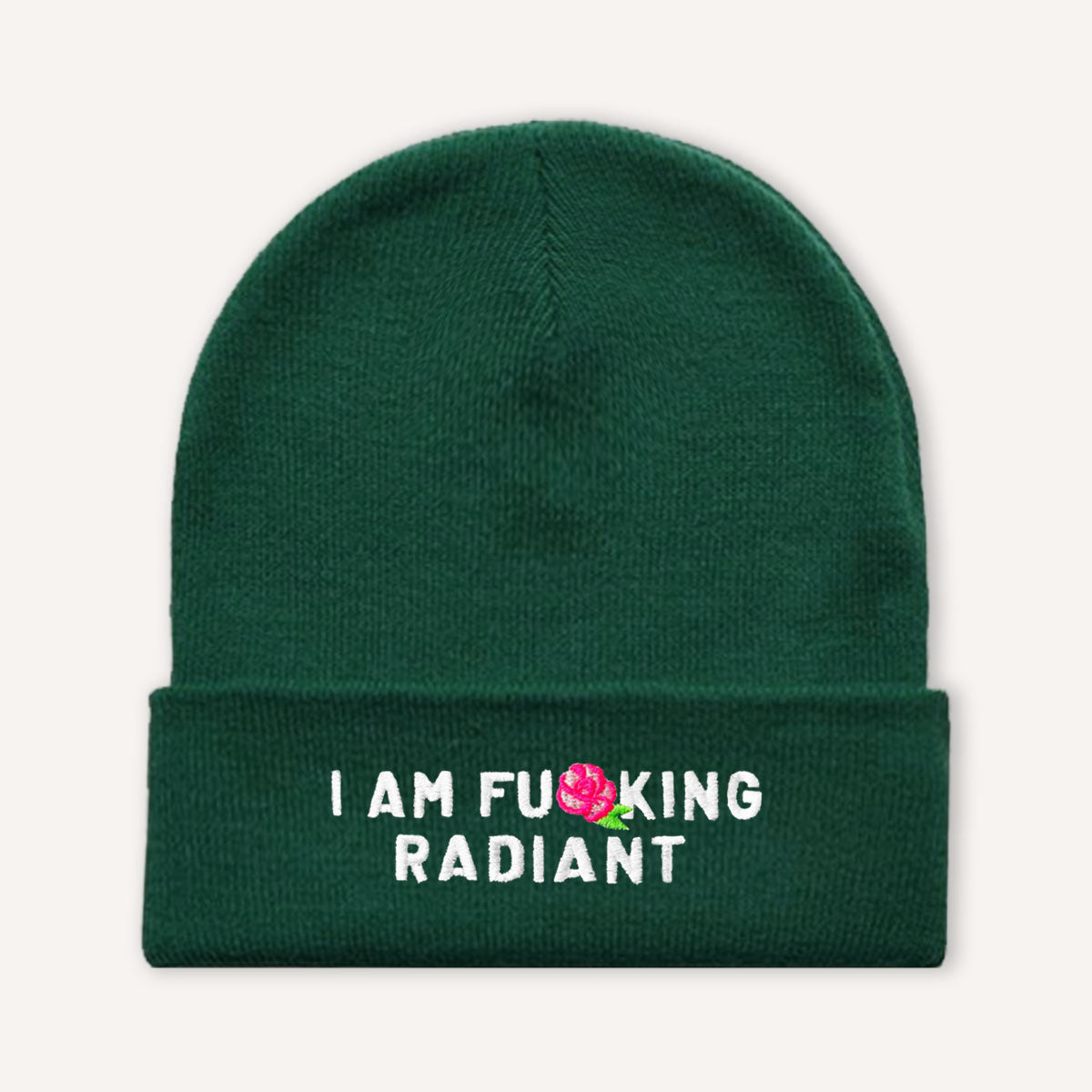 I Am F*cking Radiant Embroidered Beanie Hat-Feminist Apparel, Feminist Gift, Feminist Cuffed Beanie Hat, BB45-The Spark Company