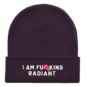 I Am F*cking Radiant Embroidered Beanie Hat-Feminist Apparel, Feminist Gift, Feminist Cuffed Beanie Hat, BB45-The Spark Company